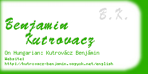 benjamin kutrovacz business card